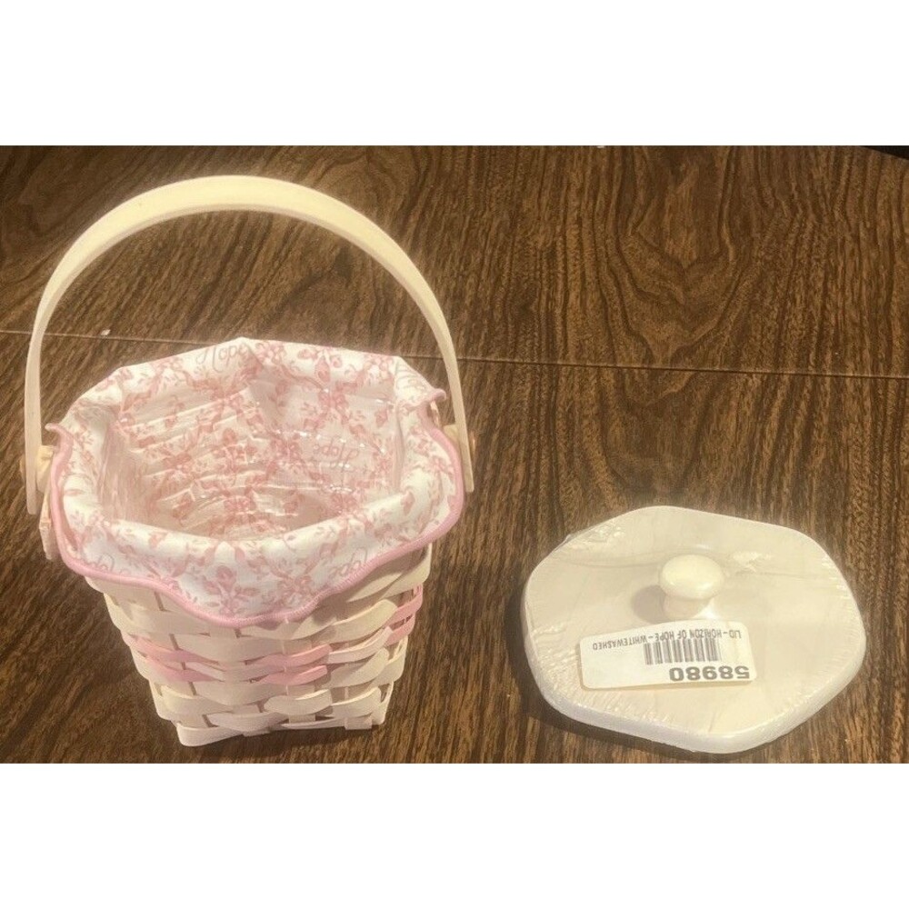 Longaberger Horizon of Hope 2001 WW Handled Basket ~ Liner ~ Lid ~ NEW